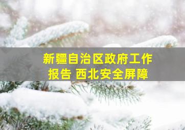 新疆自治区政府工作报告 西北安全屏障